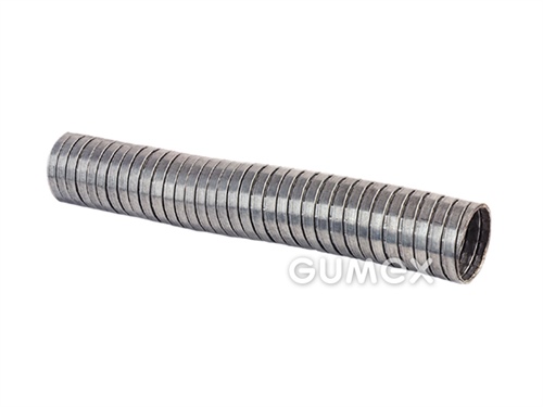 Kovová výfuková hadice ASB-K.A.UO, 20/24mm, pozinkovaná ocel 1.0330, +400°C, šedá